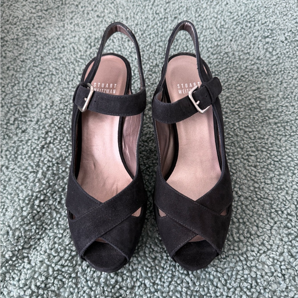 Nwot Stuart Weitzman Black Suede Sandals